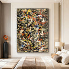 Pollock Abstract Colorful Wall Art - Wild Pulse