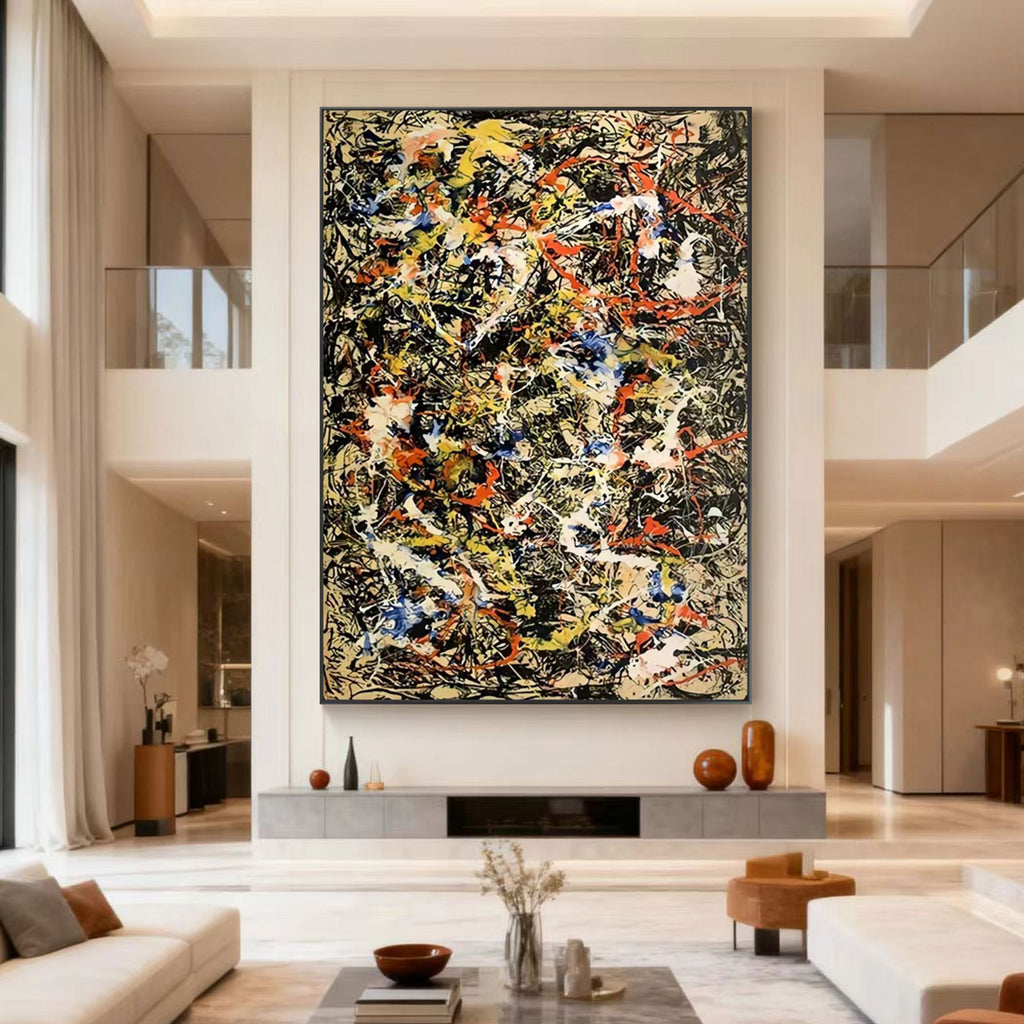 Pollock Abstract Colorful Wall Art - Wild Pulse