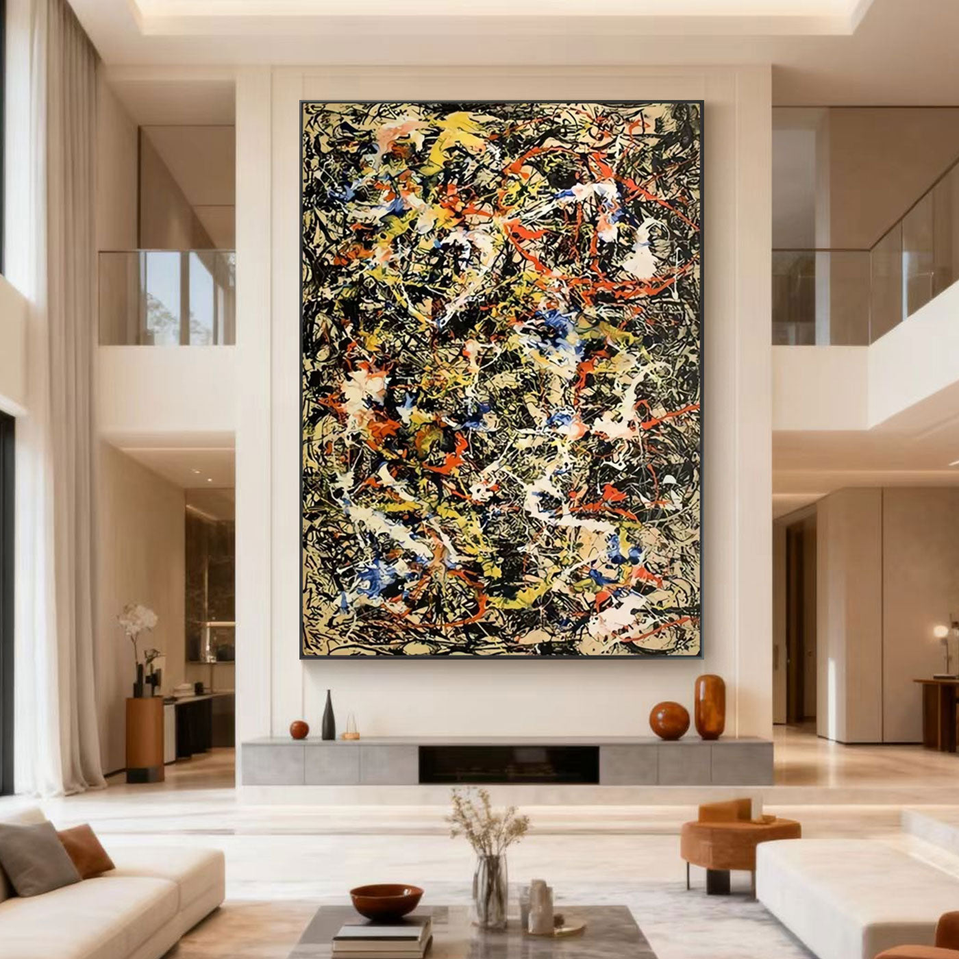 Pollock Abstract Colorful Wall Art - Wild Pulse