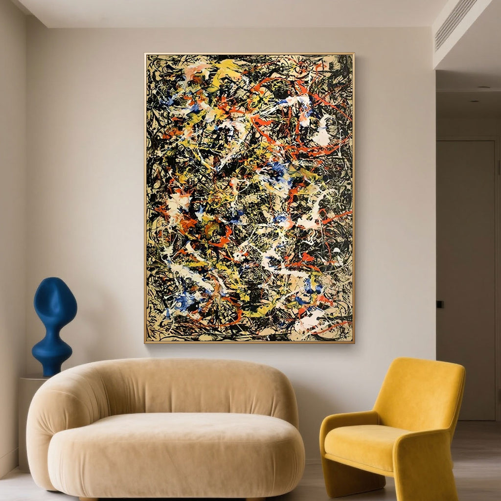 Pollock Abstract Colorful Wall Art - Wild Pulse