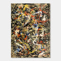 Pollock-style abstract colorful wall art 'Wild Pulse' by Lumi Gallery, hand-painted canvas with vibrant splatters