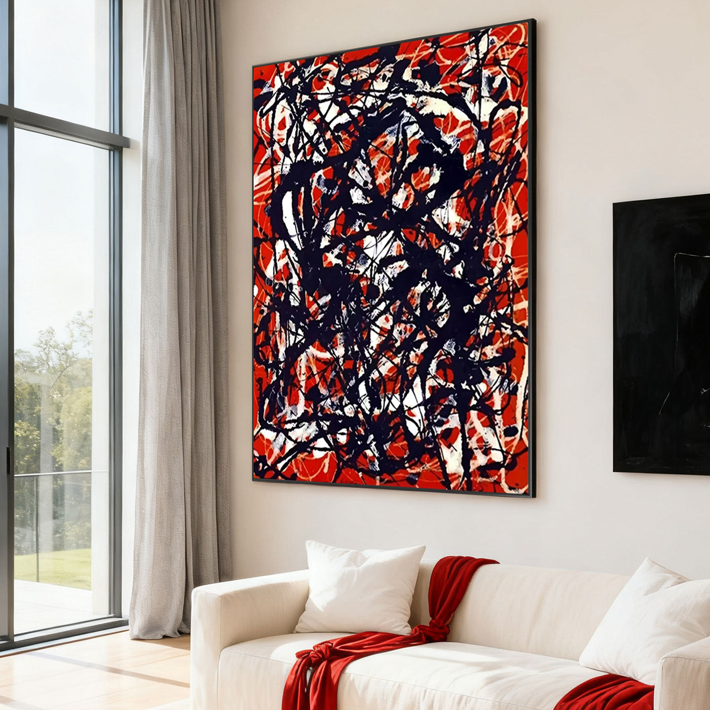 Pollock Abstract Wall Art - Crimson Storm