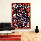 Pollock Abstract Wall Art - Crimson Storm