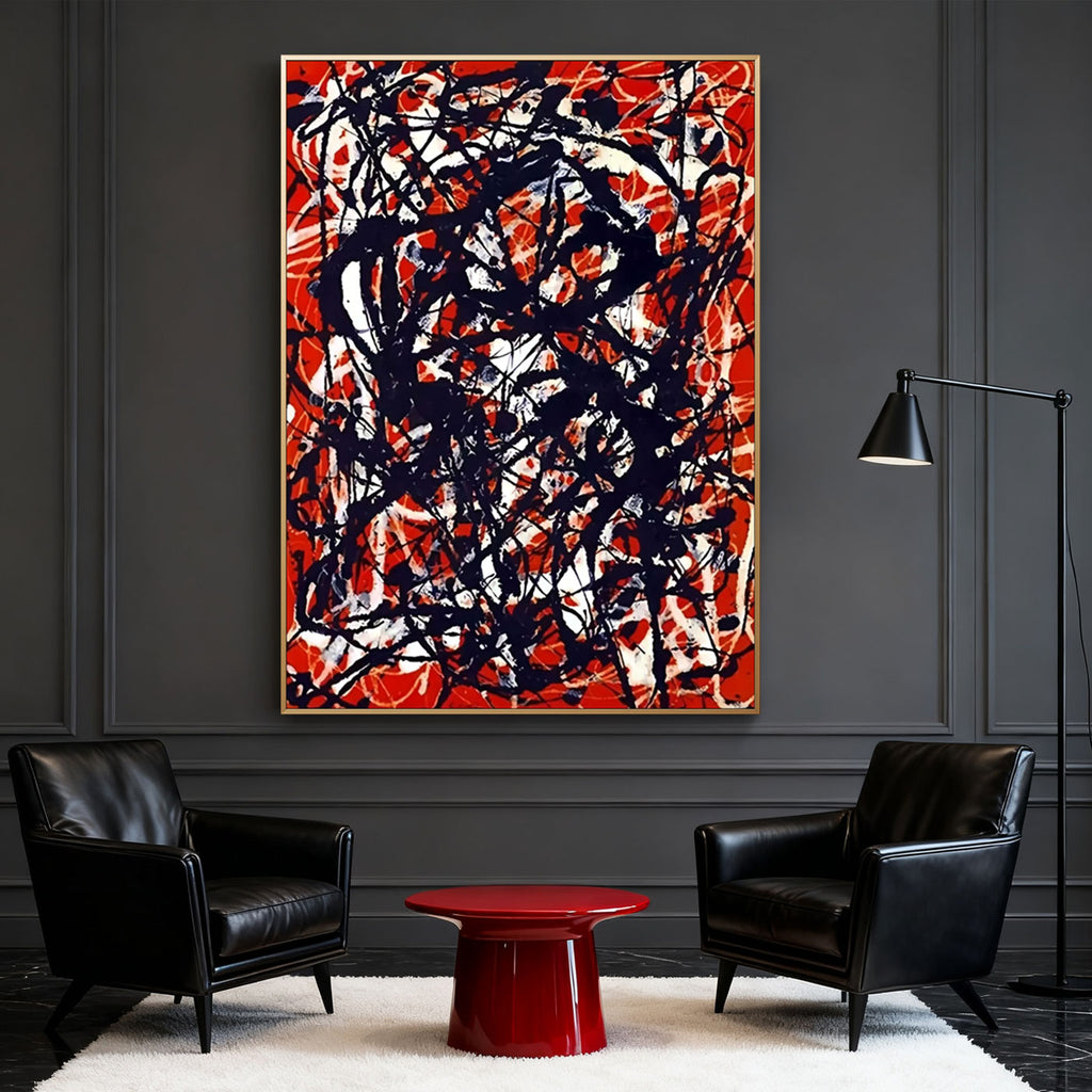 Pollock Abstract Wall Art - Crimson Storm