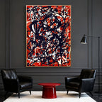Pollock Abstract Wall Art - Crimson Storm