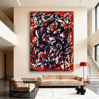 Pollock Abstract Wall Art - Crimson Storm