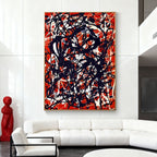 Pollock Abstract Wall Art - Crimson Storm
