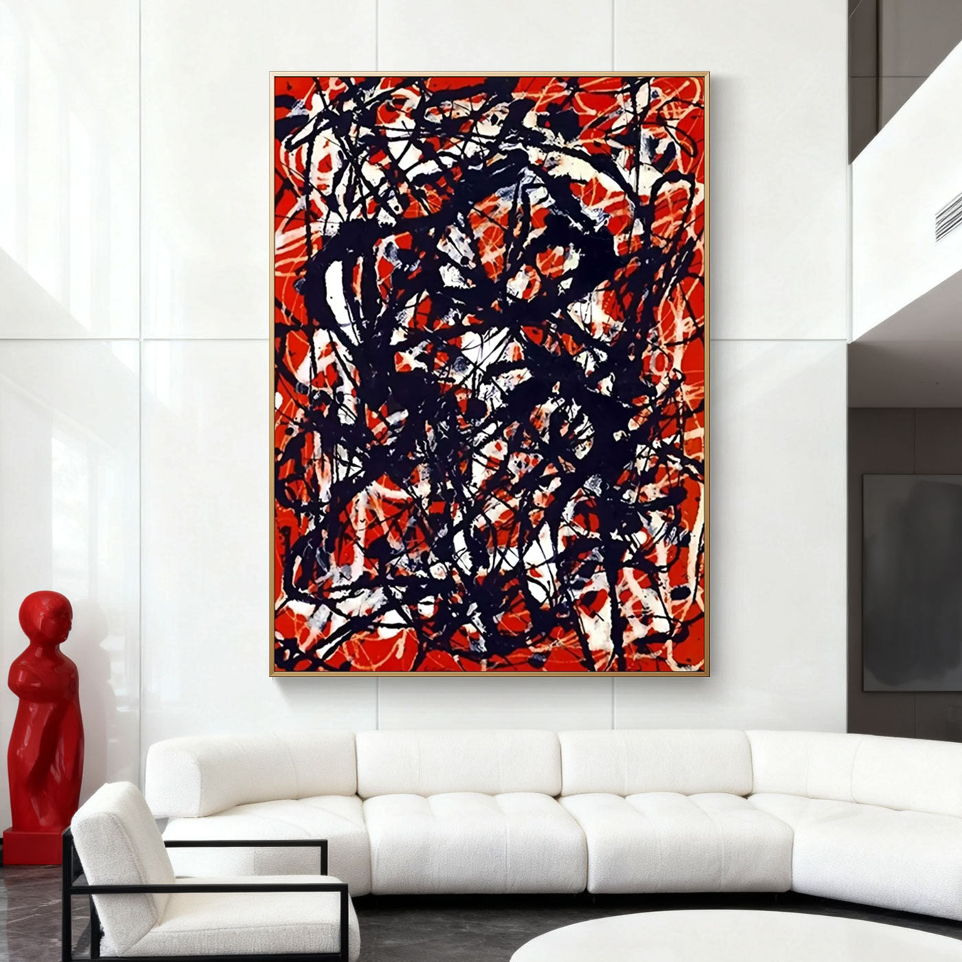 Pollock Abstract Wall Art - Crimson Storm