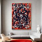 Pollock Abstract Wall Art - Crimson Storm