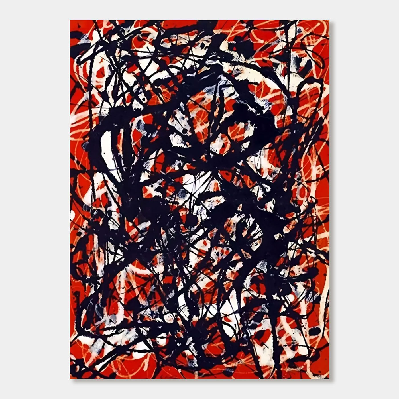 Pollock Abstract Wall Art - Crimson Storm