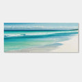 Realistic turquoise beach wall art on canvas, horizontal format.