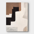 Modern Geometric Abstract Canvas Art in Brown Black White