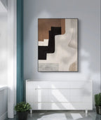 Contemporary Abstract Painting in Modern Living Space with Plants