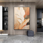[Copy]Contemporary Neutral Leaf Painting | Silent Bloom