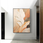 [Copy]Contemporary Neutral Leaf Painting | Silent Bloom