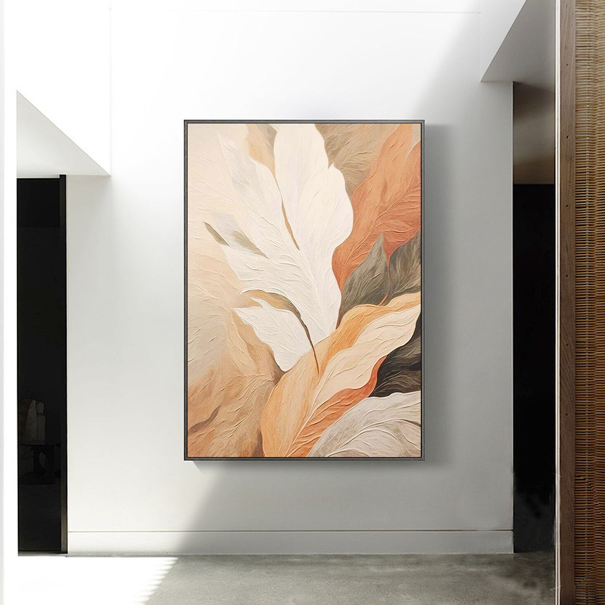 [Copy]Contemporary Neutral Leaf Painting | Silent Bloom