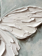 Minimalist white 3D butterfly canvas art Lumi Gallery