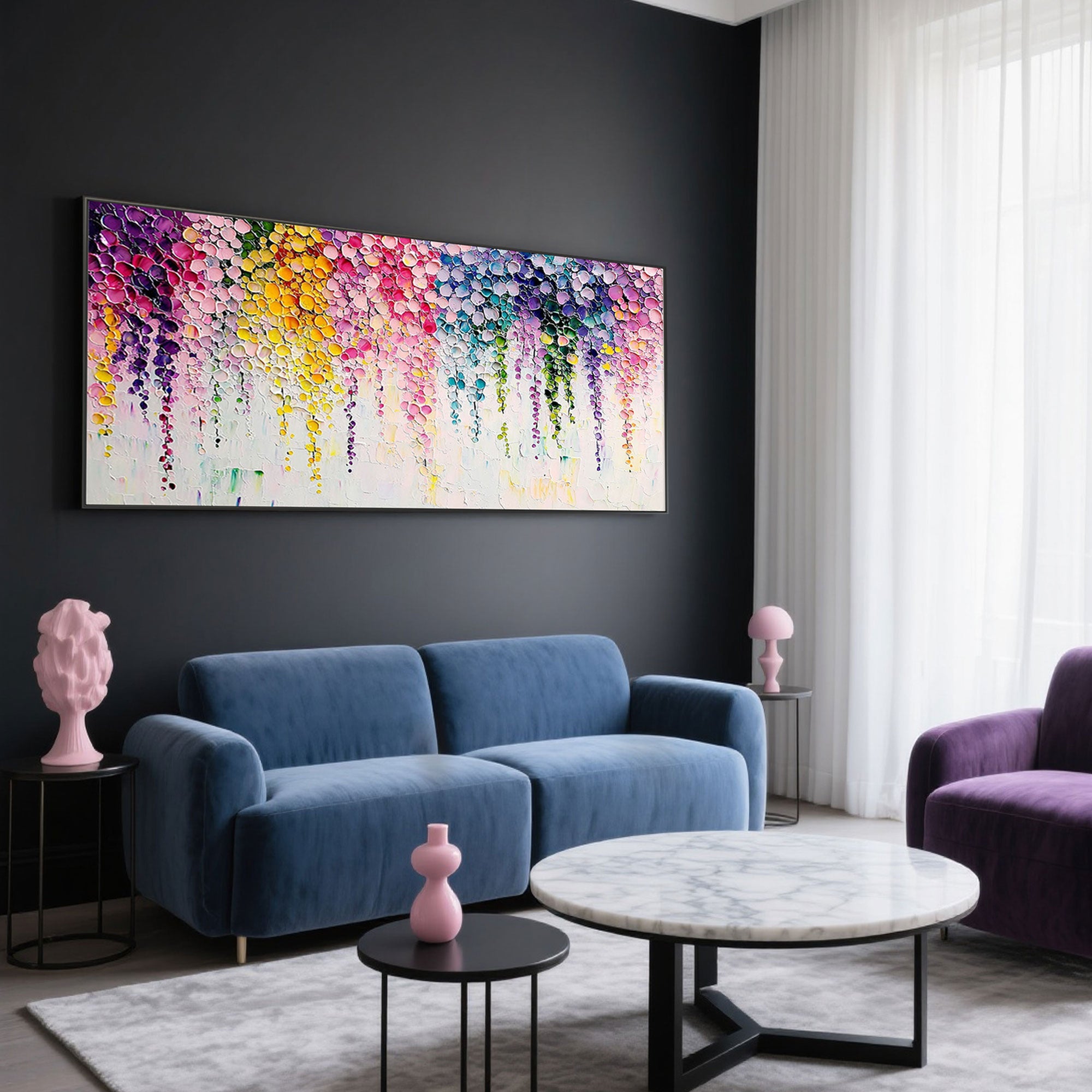 Textured Abstract Floral Wall Art | Chromatic Rain