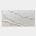 Textured Abstract Ocean Wall Art in matte white tones.