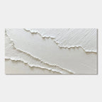 Textured Abstract Ocean Wall Art in matte white tones.