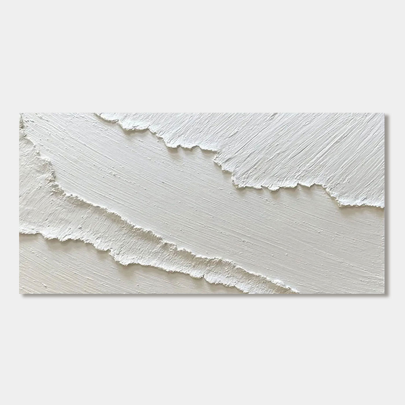 Textured Abstract Ocean Wall Art in matte white tones.