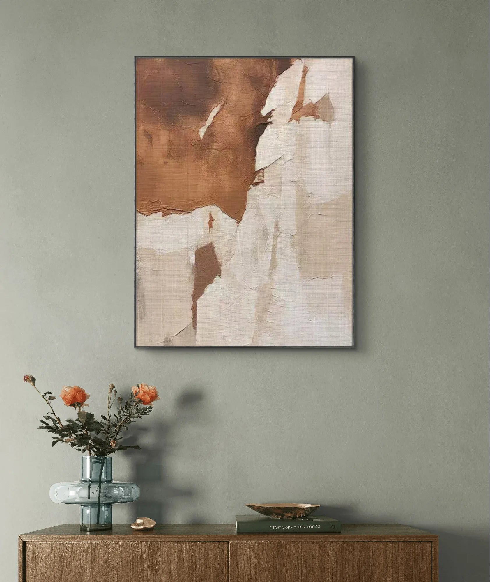 Textured Abstract Wabi-Sabi Art in Brown and Beige #WS015
