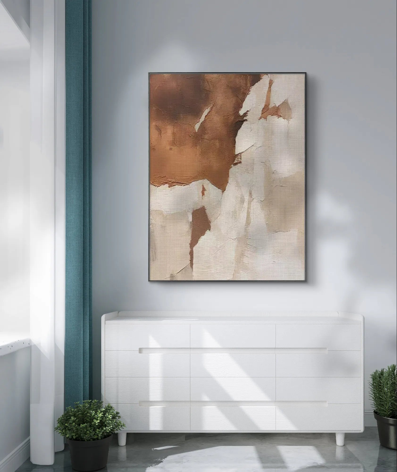 Textured Abstract Wabi-Sabi Art in Brown and Beige #WS015