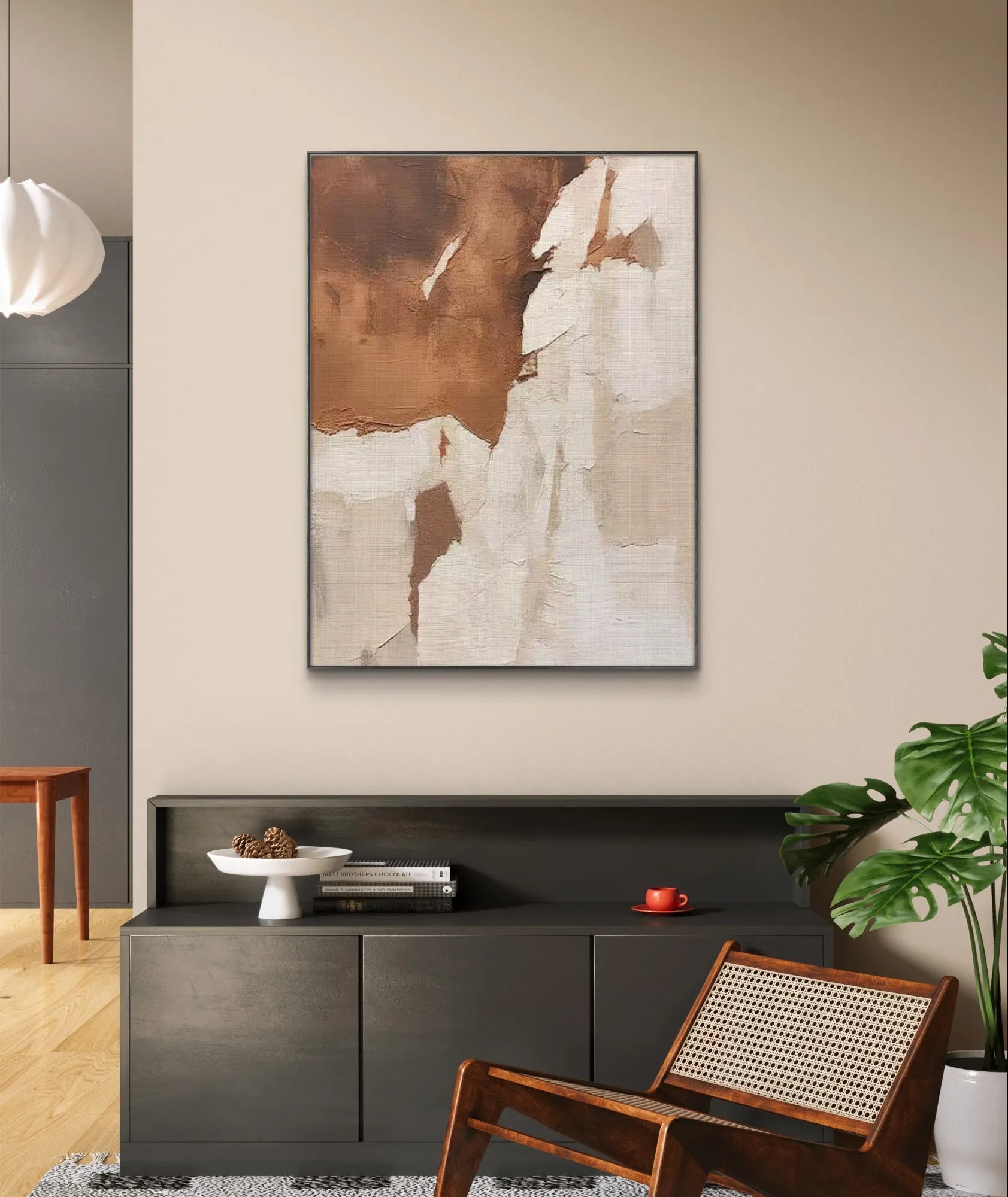 Textured Abstract Wabi-Sabi Art in Brown and Beige #WS015