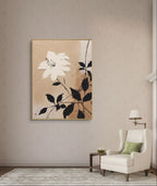 Textured Beige Floral Wall Art	 #WS001