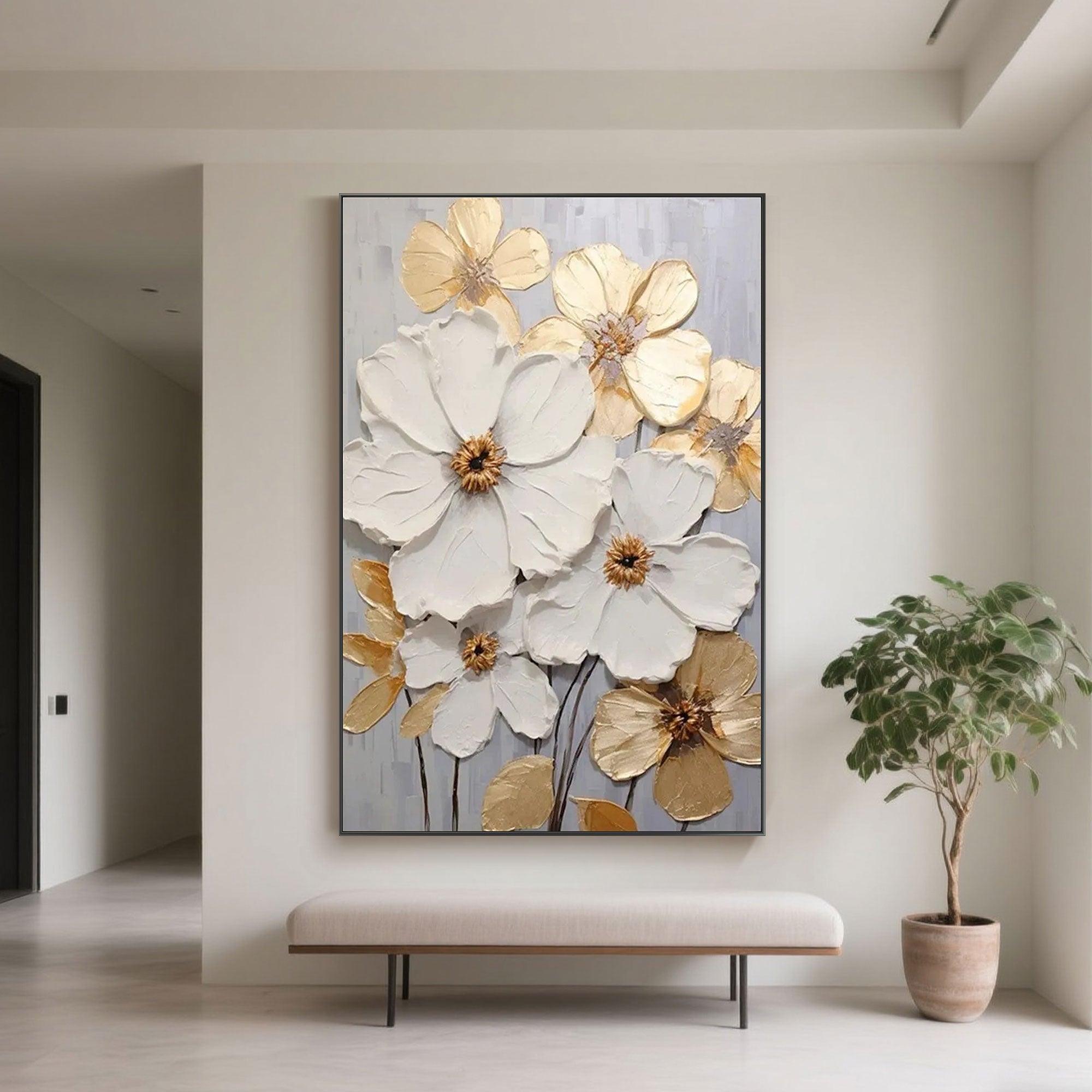 Textured Floral Painting Radiance