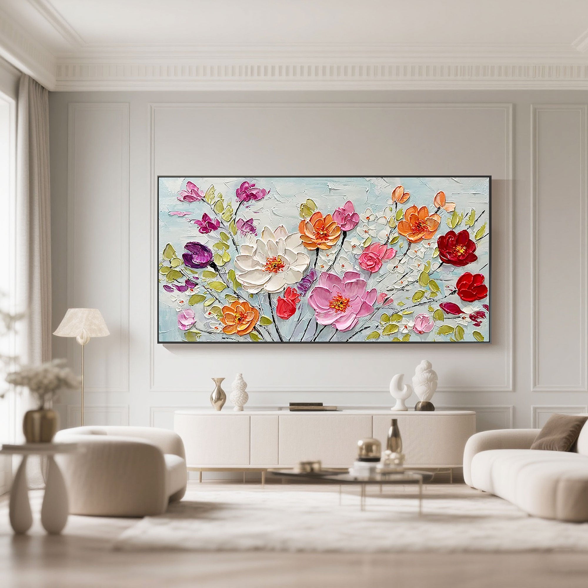 Textured floral wall art, Colorburst