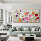 Textured floral wall art, Colorburst