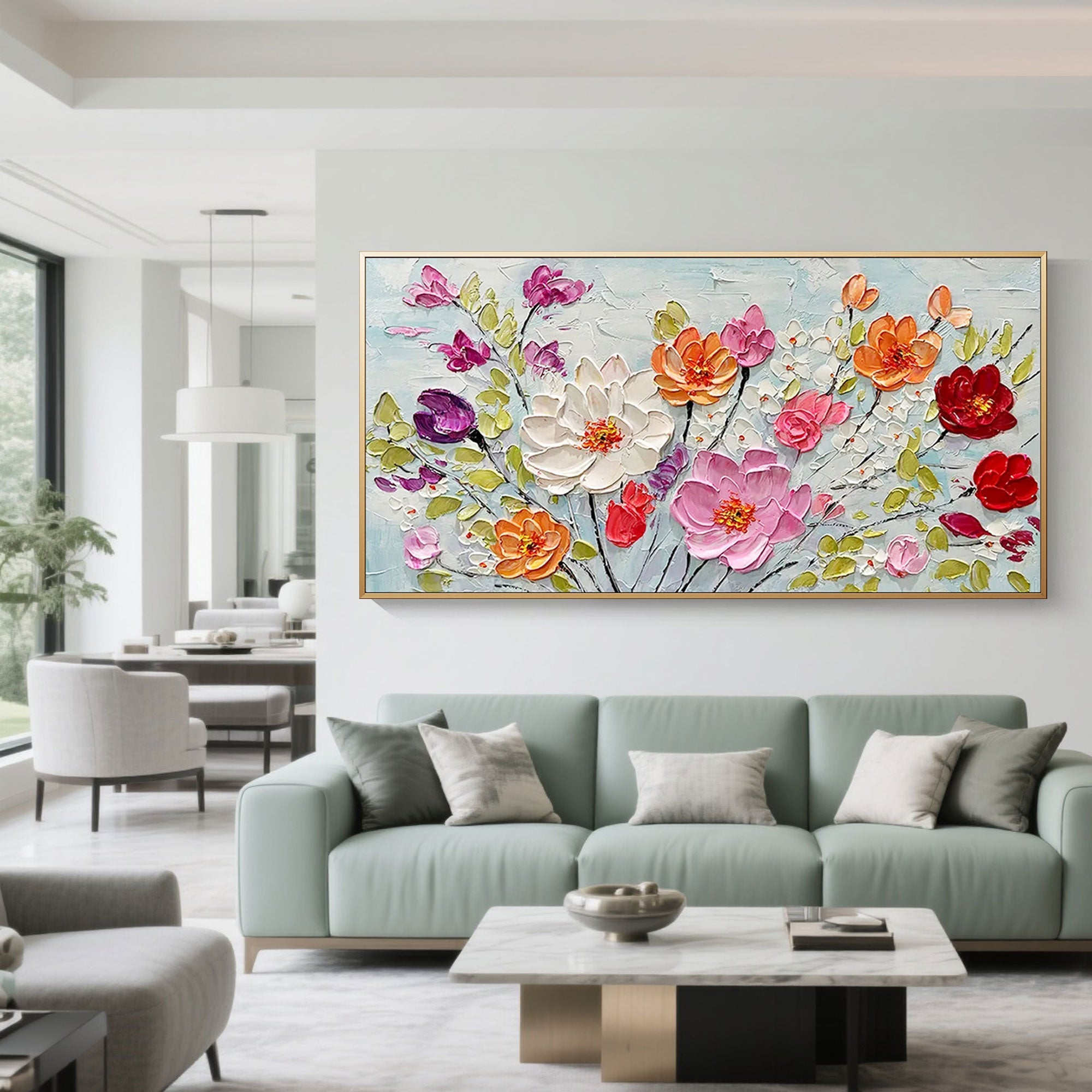 Textured floral wall art, Colorburst