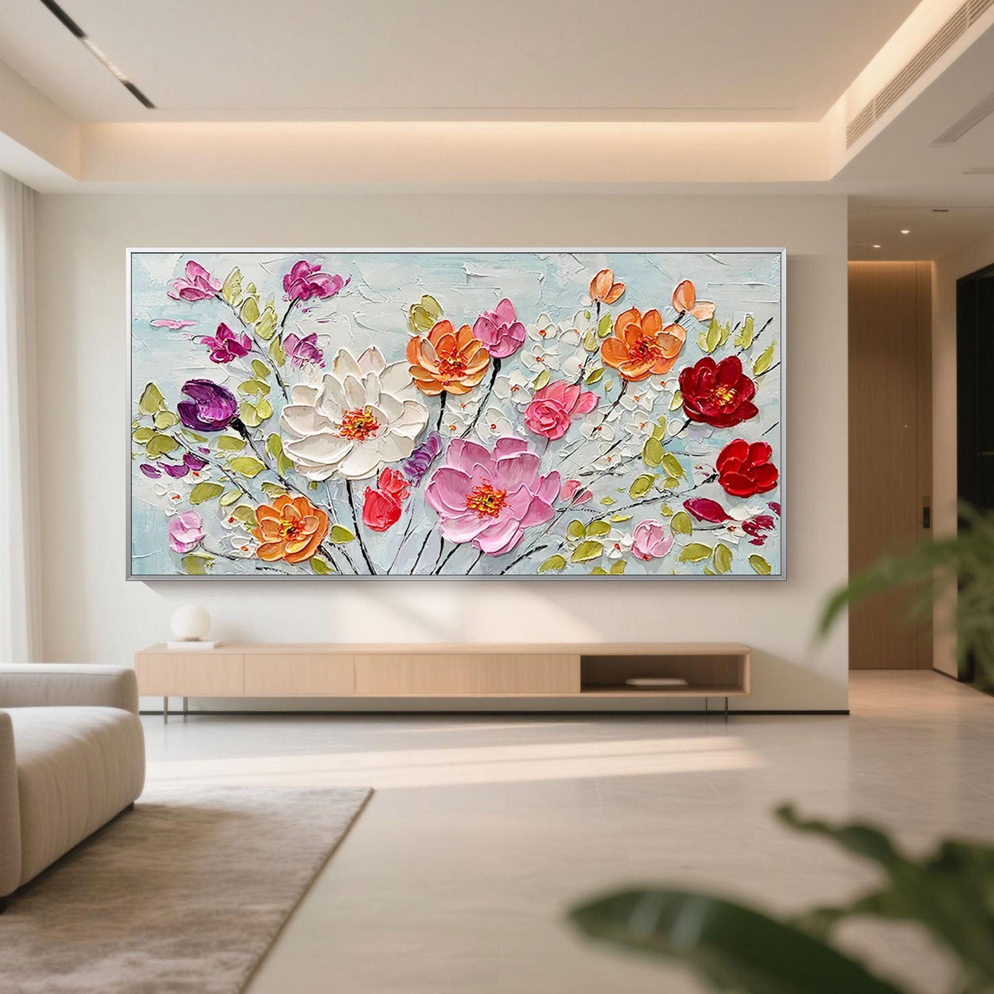 Textured floral wall art, Colorburst