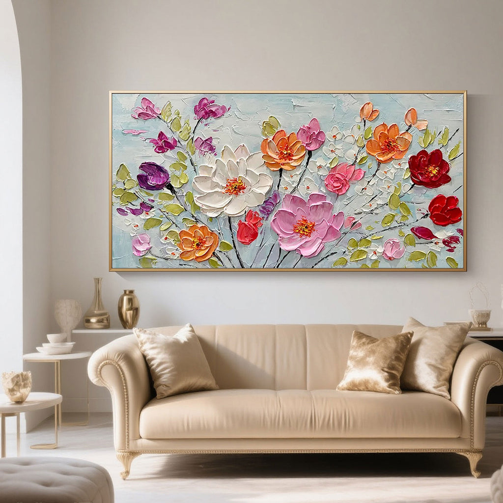 Textured floral wall art, Colorburst