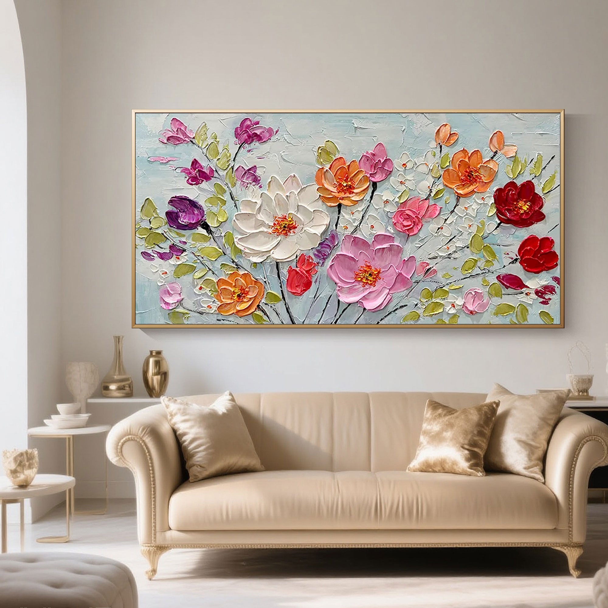 Textured floral wall art, Colorburst