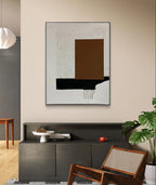 Textured Scandinavian Minimalist Art in Brown and Black #WS009