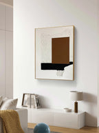 Textured Scandinavian Minimalist Art in Brown and Black #WS009