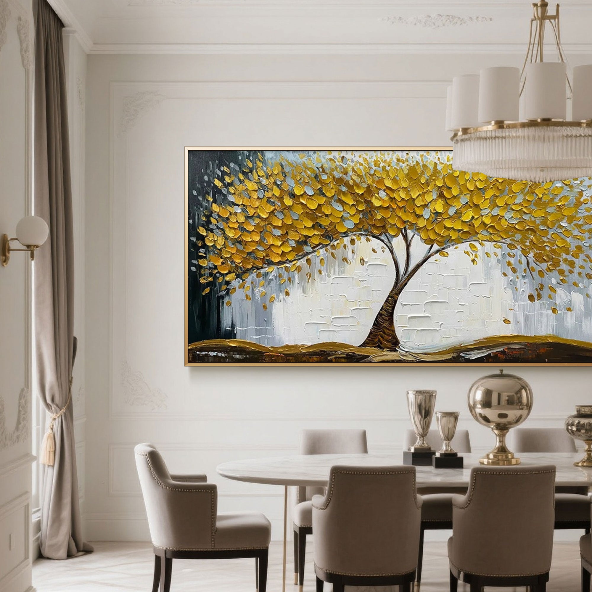 Secure global shipping for hand-painted canvas artwork.