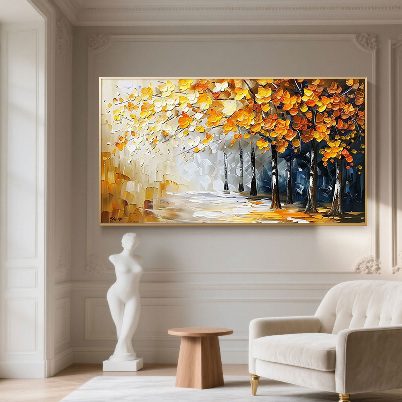 Textured Abstract Landscape Painting - Autumn Forest