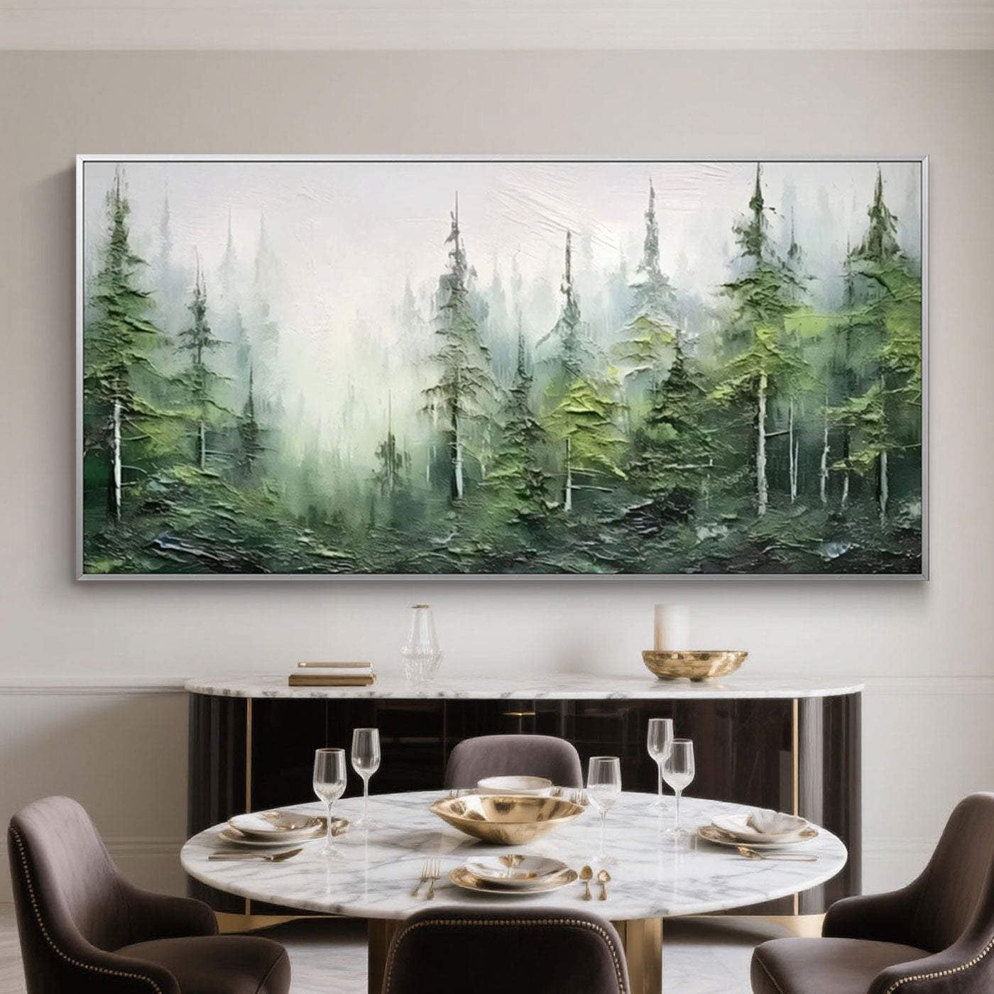 Textured Forest Landscape Painting - Forest Whispers