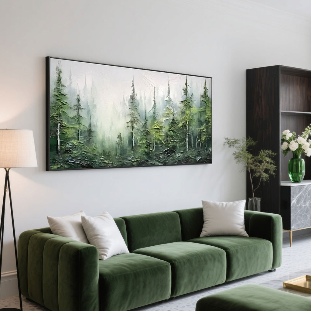 Textured Forest Landscape Painting - Forest Whispers