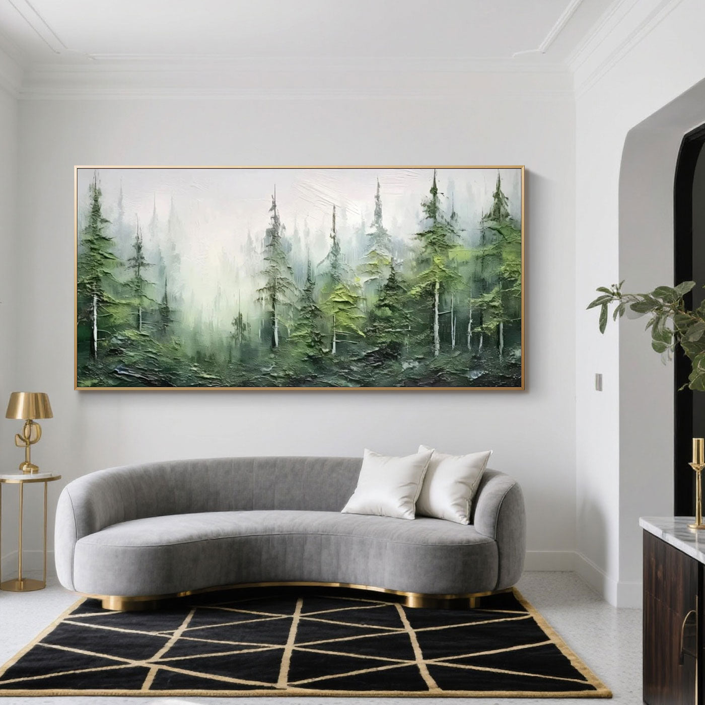 Textured Forest Landscape Painting - Forest Whispers