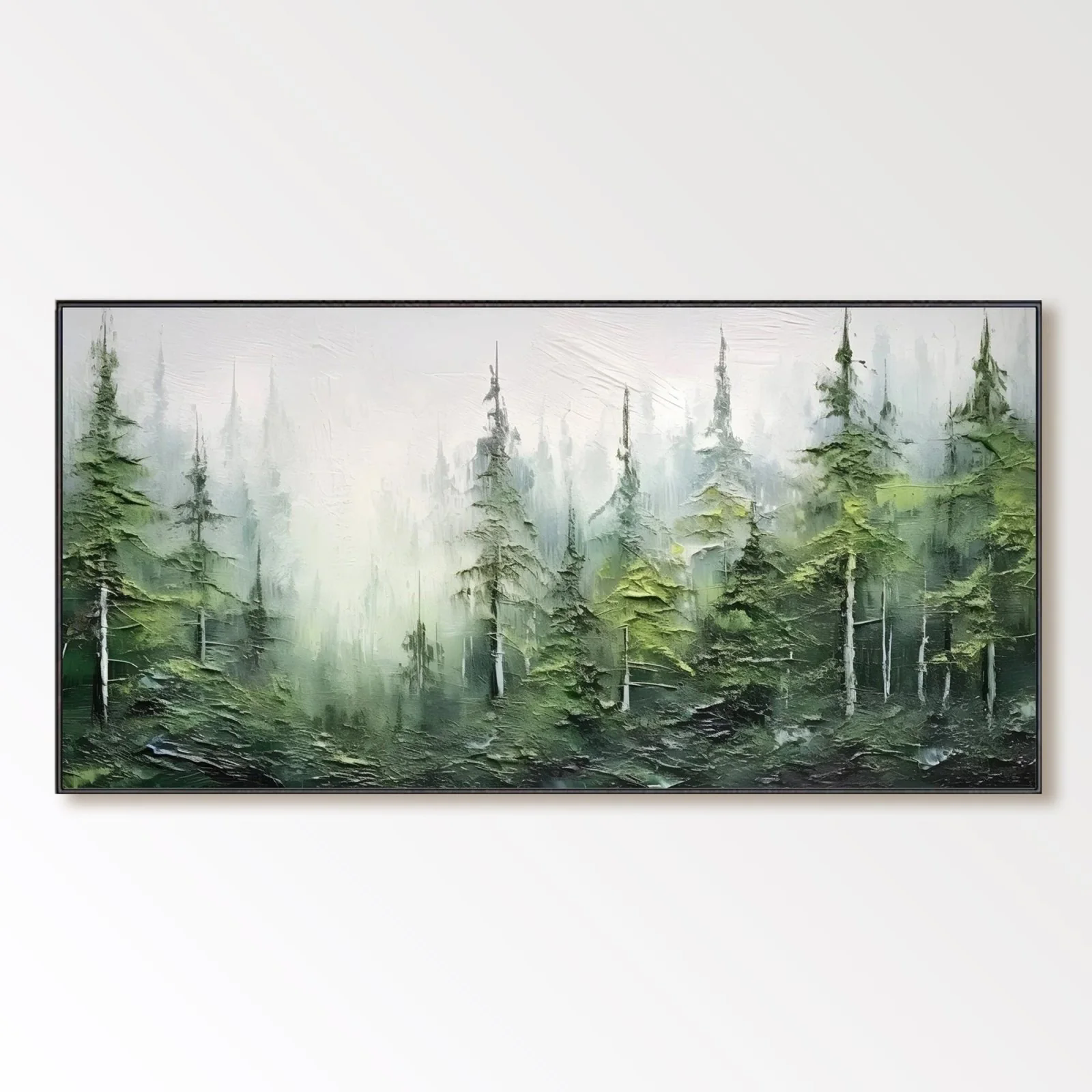 Textured Forest Landscape Painting - Forest Whispers