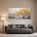Textured Gold Abstract Tree Painting - Lush Grace