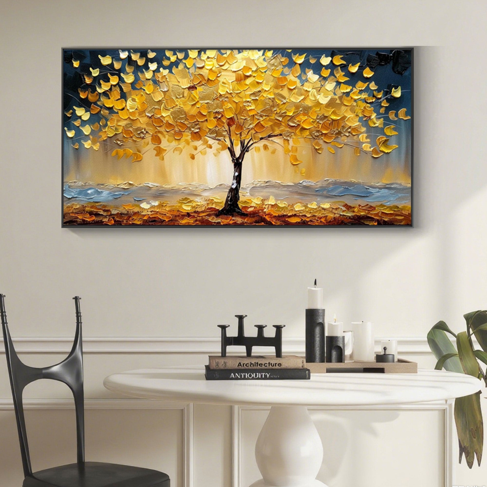 'Golden Pulse' canvas art framing options: rolled, stretched, or metal-framed.