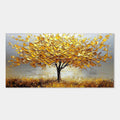 Textured gold leaf tree painting on canvas.