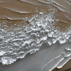 3D textured ocean wave canvas art by Lumi Gallery, hand-painted with silver foam and sandy tones