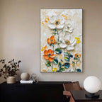 Vertical Floral Canvas Painting Wild Garden
