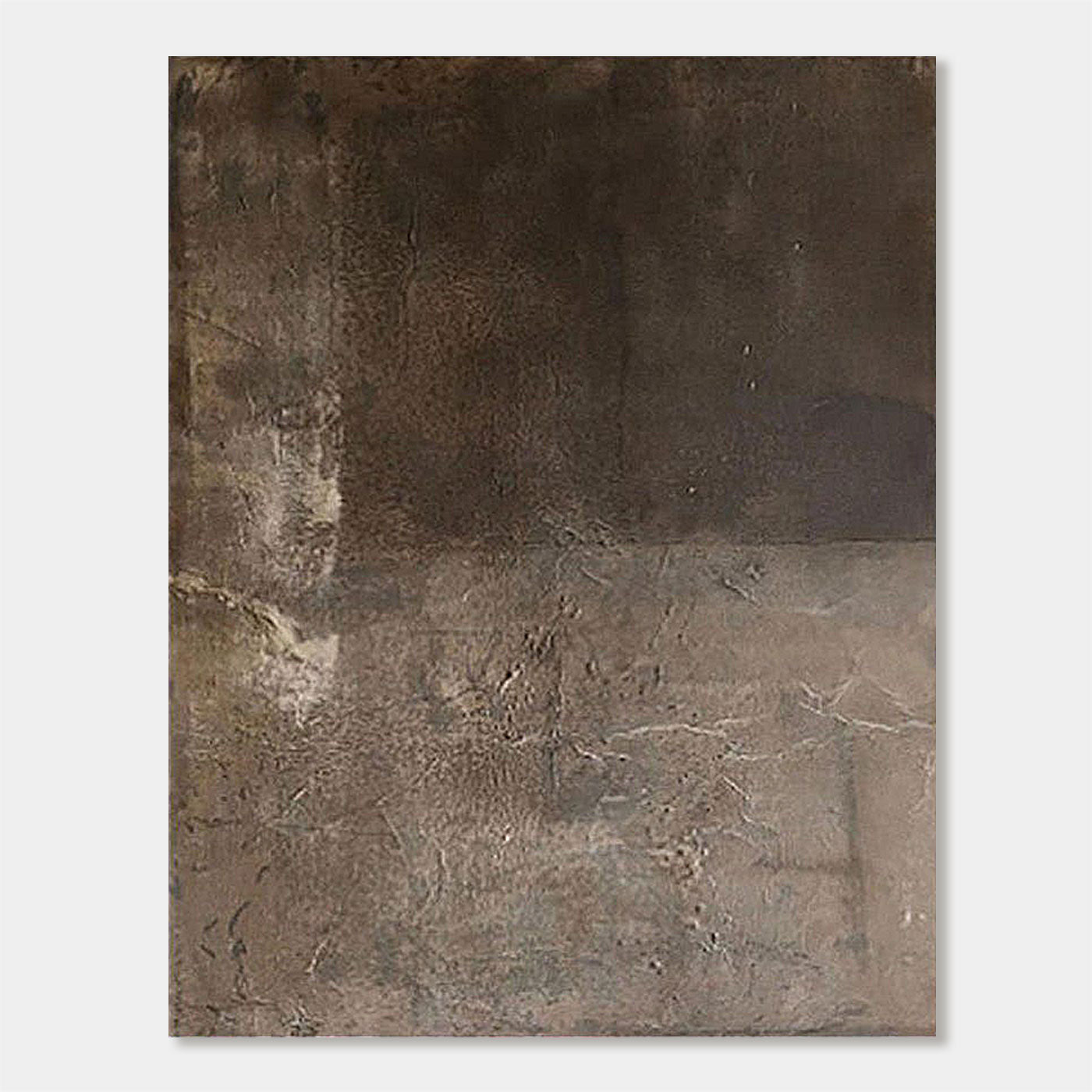 Lumi Gallery's Ebon Strata minimalist wabi-sabi brown abstract canvas wall art